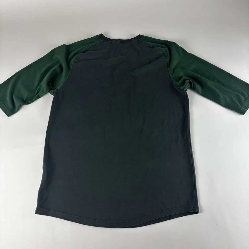NIKE‎ Shirt Men's M Dri-Fit Baseball Bat Swing Raglan Half Sleeve Black Gray Med